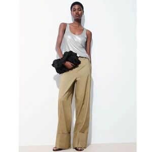 NWT COS The Wide-Leg Turn-Up Chinos sz 2